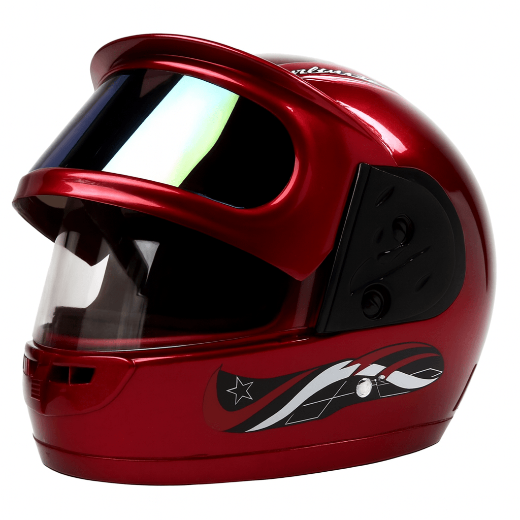 Casca moto/scuter Full face unisex, cu Viziera Dubla, FIXATO, marime universala 56-62cm, Rosu - imagine 3